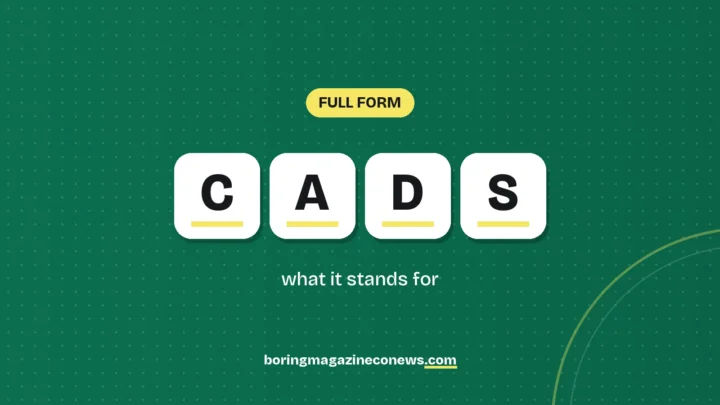The letters CADS on white tiles over a dark green background, labelled Full Form"