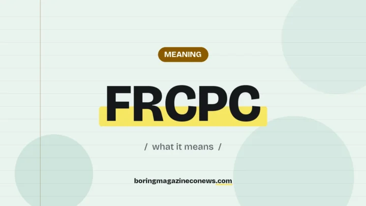 The term FRCPC highlighted in yellow on a lined page, labelled Meaning"