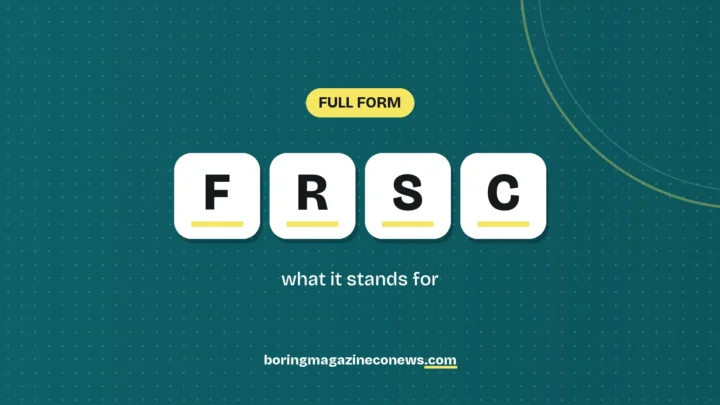 The letters FRSC on white tiles over a dark green background, labelled Full Form"