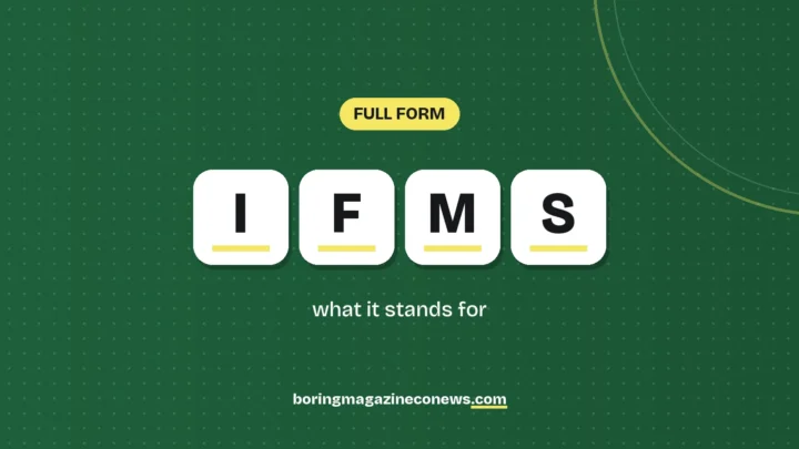 The letters IFMS on white tiles over a dark green background, labelled Full Form"