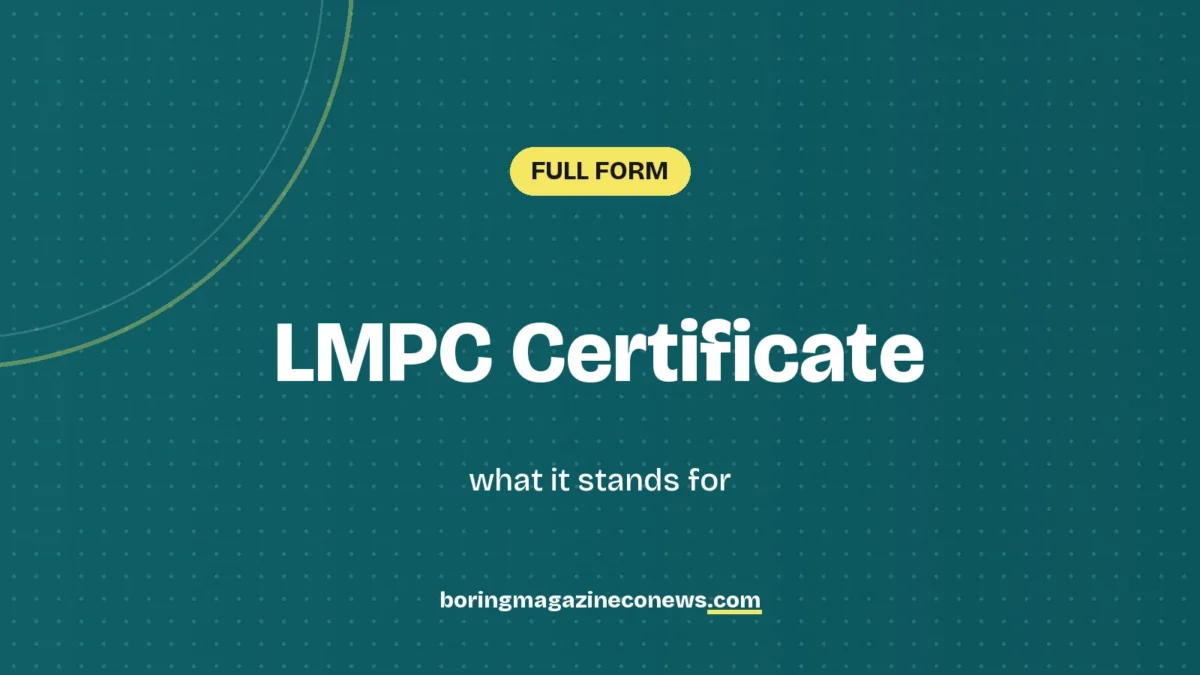 The letters LMPC Certificate on white tiles over a dark green background, labelled Full Form"
