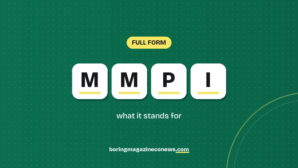 The letters MMPI on white tiles over a dark green background, labelled Full Form"