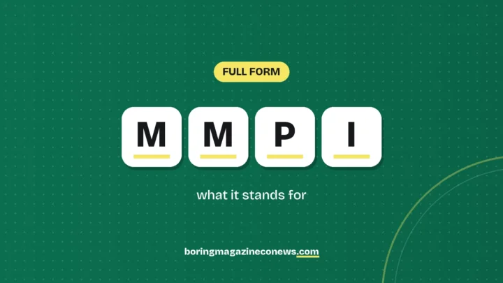 The letters MMPI on white tiles over a dark green background, labelled Full Form"
