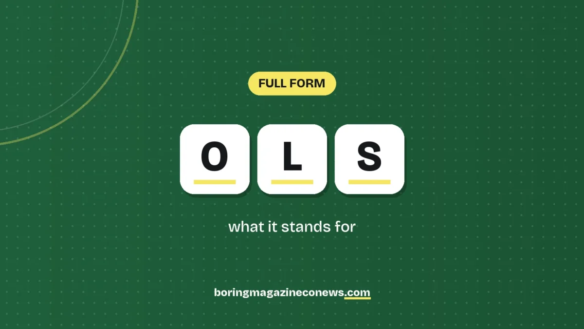 The letters OLS on white tiles over a dark green background, labelled Full Form"