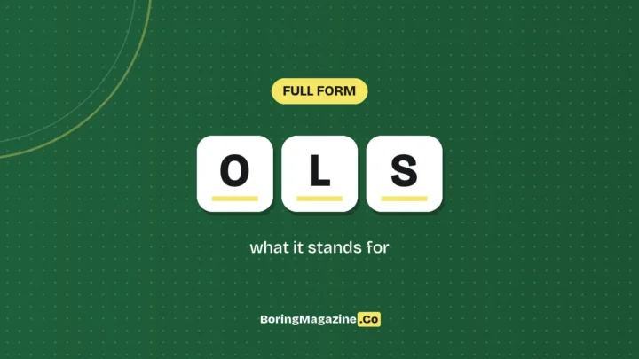 The letters OLS on white tiles over a dark green background, labelled Full Form"