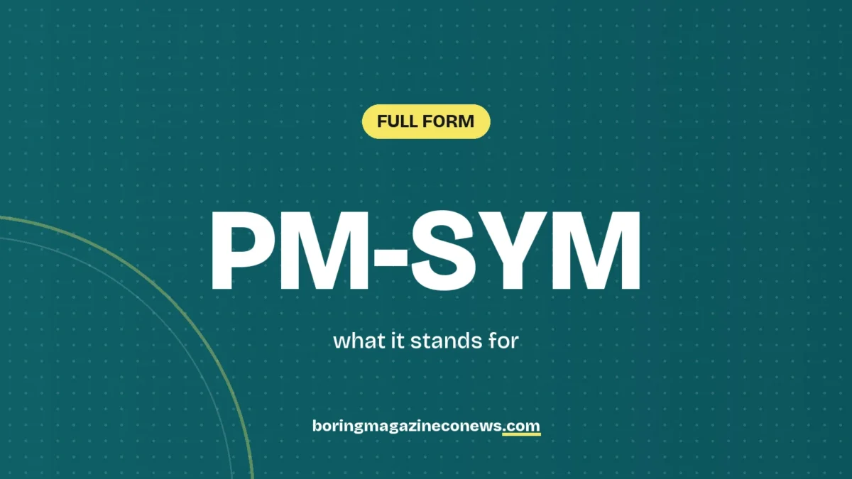The letters PM-SYM on white tiles over a dark green background, labelled Full Form"