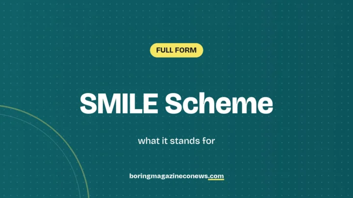 The letters SMILE Scheme on white tiles over a dark green background, labelled Full Form"