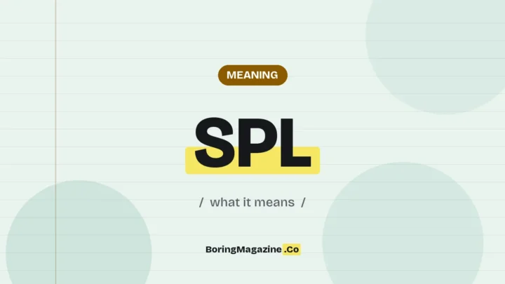 The term SPL highlighted in yellow on a lined page, labelled Meaning"