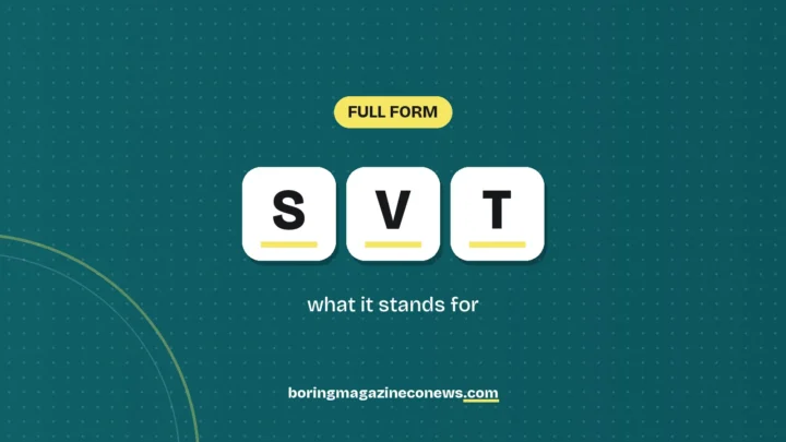 The letters SVT on white tiles over a dark green background, labelled Full Form"