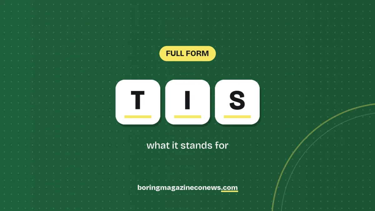 The letters TIS on white tiles over a dark green background, labelled Full Form"