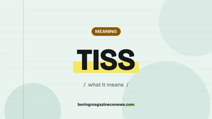 The term TISS highlighted in yellow on a lined page, labelled Meaning"