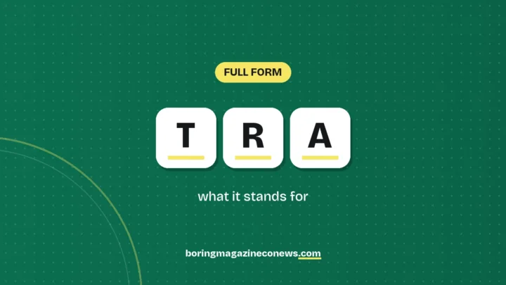 The letters TRA on white tiles over a dark green background, labelled Full Form"