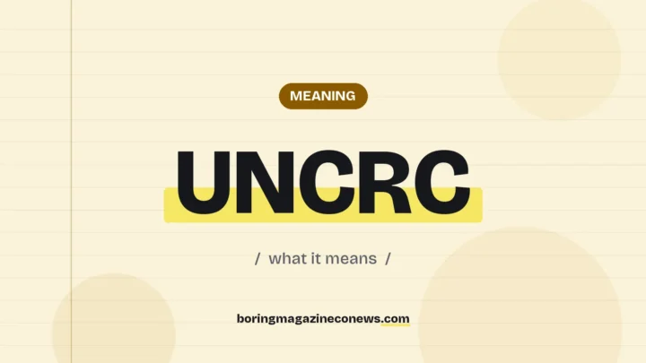 The term UNCRC highlighted in yellow on a lined page, labelled Meaning"
