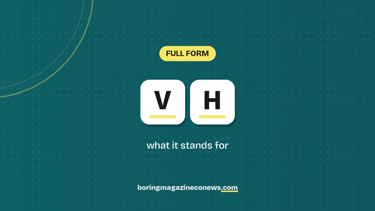 The letters VH on white tiles over a dark green background, labelled Full Form"