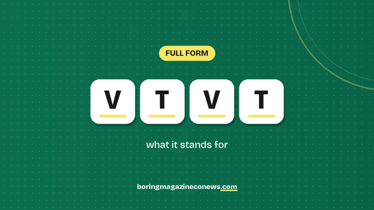 The letters VTVT on white tiles over a dark green background, labelled Full Form"