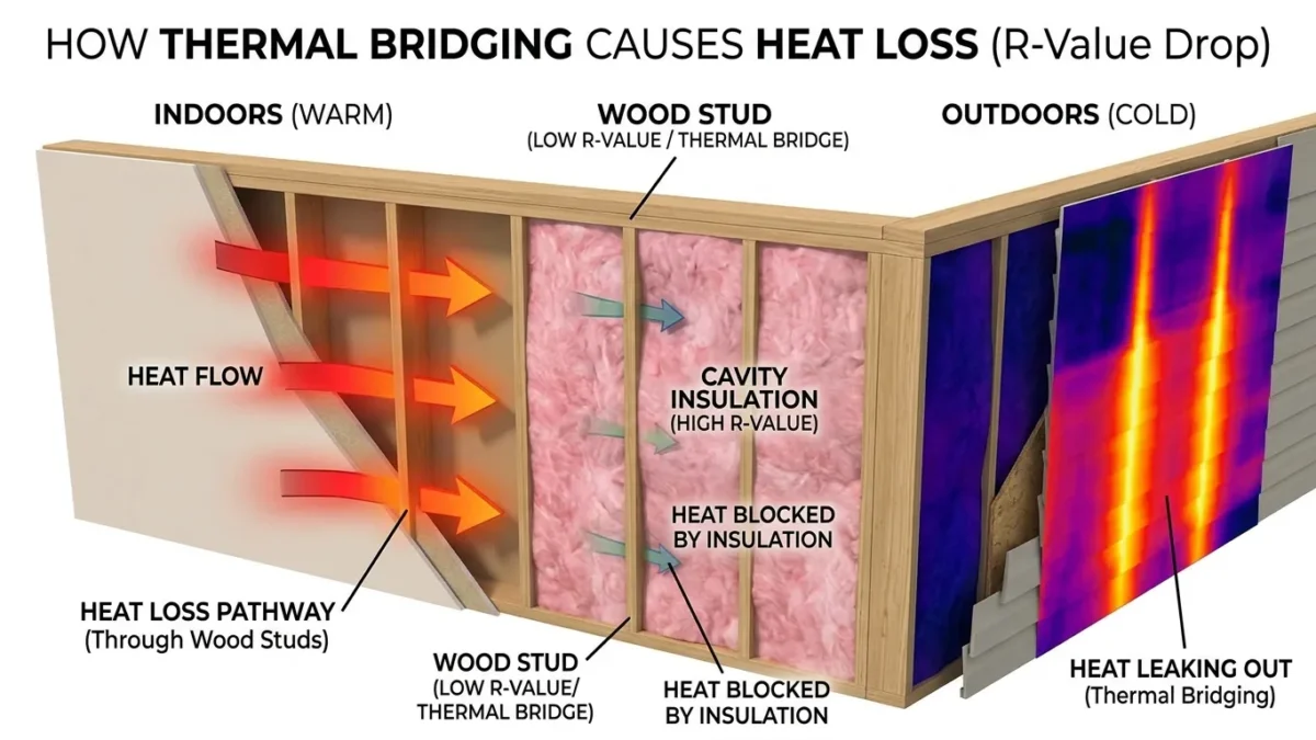 What Is Thermal Bridging in Insulation and Why Wall R-Value Drops
